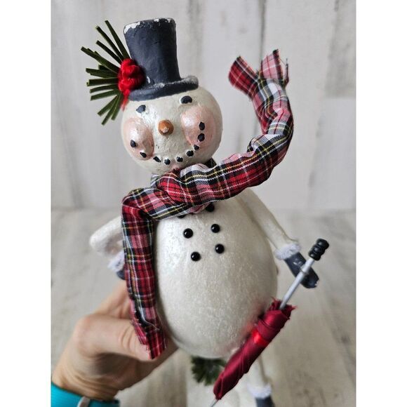 Snowman umbrella large decor figurine statue Xmas - Picture 6 of 9